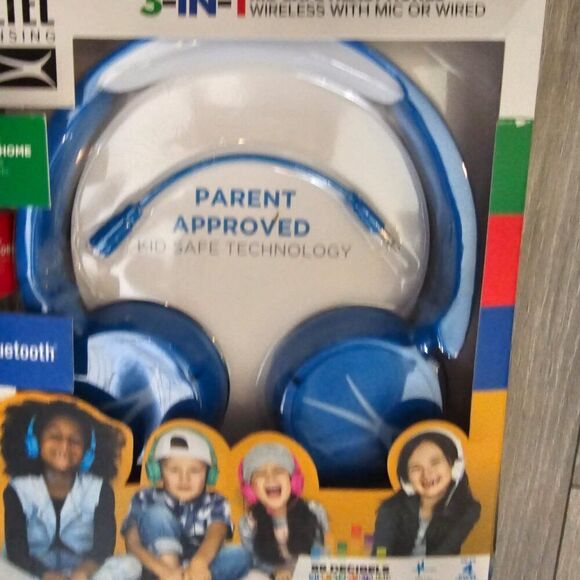 COPY - Altec Lansing Kid's Blue 3-in-1 Bluetooth Or Corded Over the Ear Headpho… - Picture 4 of 10